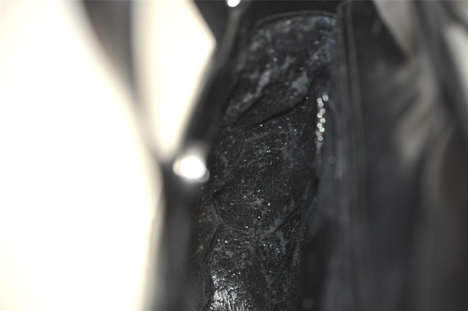 Authentic GUCCI Interlocking G 2Way Shoulder Hand Bag Enamel Black Junk 2252I