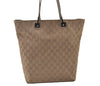 Authentic GUCCI Shoulder Hand Tote Bag GG Canvas Leather 31243 Beige 2252J