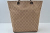 Authentic GUCCI Shoulder Hand Tote Bag GG Canvas Leather 31243 Beige 2252J