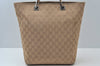 Authentic GUCCI Shoulder Hand Tote Bag GG Canvas Leather 31243 Beige 2252J