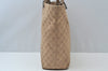 Authentic GUCCI Shoulder Hand Tote Bag GG Canvas Leather 31243 Beige 2252J