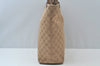 Authentic GUCCI Shoulder Hand Tote Bag GG Canvas Leather 31243 Beige 2252J