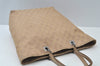 Authentic GUCCI Shoulder Hand Tote Bag GG Canvas Leather 31243 Beige 2252J