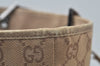 Authentic GUCCI Shoulder Hand Tote Bag GG Canvas Leather 31243 Beige 2252J