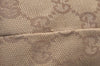 Authentic GUCCI Shoulder Hand Tote Bag GG Canvas Leather 31243 Beige 2252J
