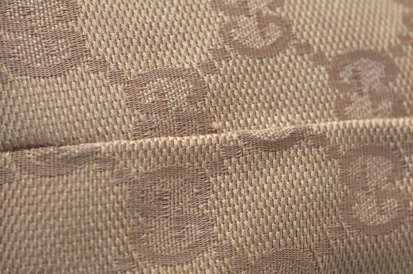 Authentic GUCCI Shoulder Hand Tote Bag GG Canvas Leather 31243 Beige 2252J