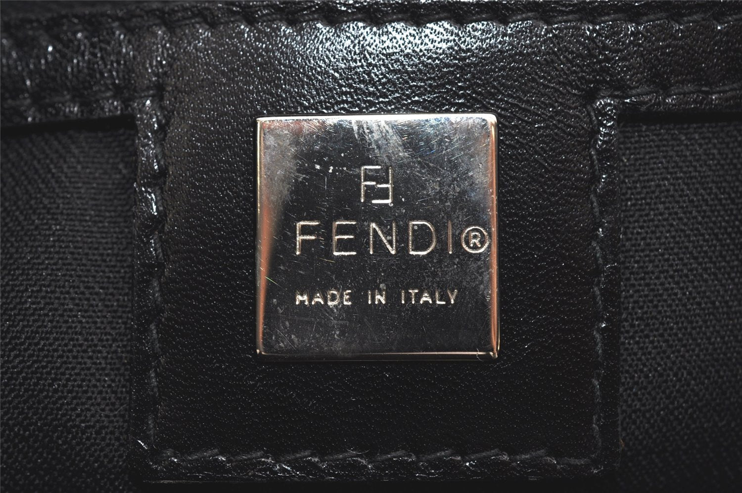 Authentic FENDI Vintage Shoulder Bag Purse Unborn Calf Leather Black 2253I