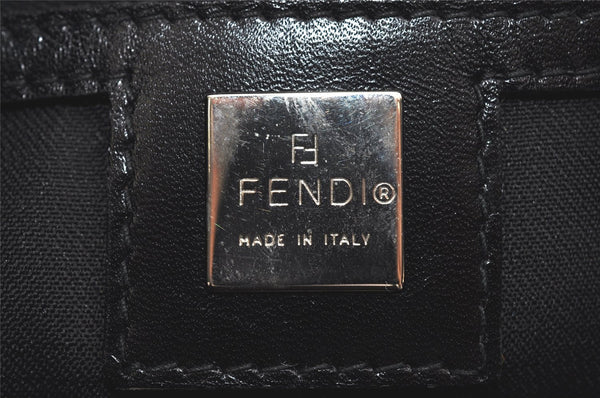 Authentic FENDI Vintage Shoulder Bag Purse Unborn Calf Leather Black 2253I