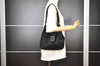 Authentic FENDI Vintage Shoulder Bag Purse Unborn Calf Leather Black 2253I