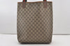 Authentic GUCCI Web Sherry Line Shoulder Tote Bag GG PVC Leather Brown 2253J
