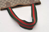 Authentic GUCCI Web Sherry Line Shoulder Tote Bag GG PVC Leather Brown 2253J