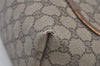 Authentic GUCCI Web Sherry Line Shoulder Tote Bag GG PVC Leather Brown 2253J