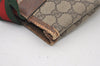 Authentic GUCCI Web Sherry Line Shoulder Tote Bag GG PVC Leather Brown 2253J