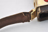 Authentic GUCCI Web Sherry Line Shoulder Bag Purse GG PVC Leather Brown 2254J