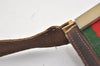 Authentic GUCCI Web Sherry Line Shoulder Bag Purse GG PVC Leather Brown 2254J