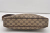 Authentic GUCCI Web Sherry Line Shoulder Bag Purse GG PVC Leather Brown 2254J
