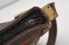 Authentic GUCCI Web Sherry Line Shoulder Bag Purse GG PVC Leather Brown 2254J