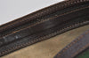 Authentic GUCCI Web Sherry Line Shoulder Bag Purse GG PVC Leather Brown 2254J