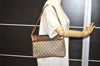 Authentic GUCCI Web Sherry Line Shoulder Bag Purse GG PVC Leather Brown 2254J