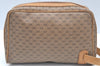 Authentic GUCCI Micro GG PVC Leather Clutch Hand Bag Purse Brown Junk 2256J