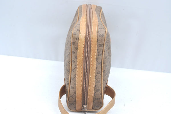 Authentic GUCCI Micro GG PVC Leather Clutch Hand Bag Purse Brown Junk 2256J