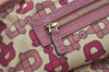Authentic GUCCI Sherry Line Tote Bag GG Canvas Leather 139260 Beige Pink 2257I