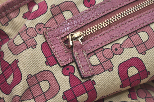 Authentic GUCCI Sherry Line Tote Bag GG Canvas Leather 139260 Beige Pink 2257I