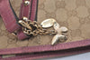 Authentic GUCCI Sherry Line Tote Bag GG Canvas Leather 139260 Beige Pink 2257I