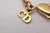 Authentic Christian Dior Gold Tone Rhinestone Chain Pendant Necklace CD 2258I