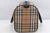 Authentic Burberrys Nova Check Canvas Leather Hand Boston Bag Beige 2259K