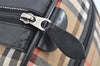 Authentic Burberrys Nova Check Canvas Leather Hand Boston Bag Beige 2259K