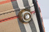 Authentic Burberrys Nova Check Canvas Leather Hand Boston Bag Beige 2259K