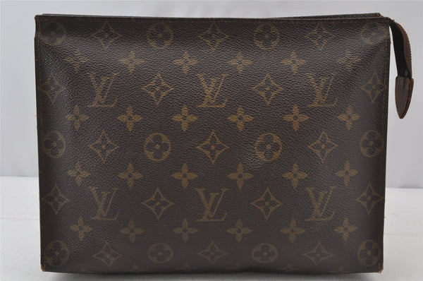Auth Louis Vuitton Monogram Poche Toilette 26 Cosmetics Pouch Old Model LV 2261J