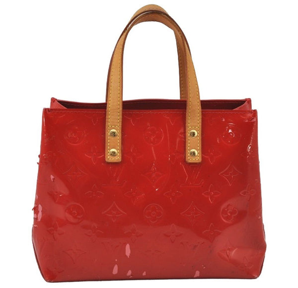 Authentic Louis Vuitton Vernis Reade PM Hand Bag Red M91088 LV 2262J