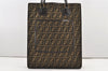 Authentic FENDI Zucca Vintage Hand Tote Bag Canvas Leather Brown 2263J