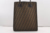 Authentic FENDI Zucca Vintage Hand Tote Bag Canvas Leather Brown 2263J