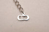 Authentic Christian Dior Trotter No.2 Silver Tone Pendant Necklace CD Box 2265J