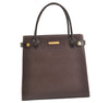 Authentic Burberrys Vintage Leather Hand Bag Purse Brown 2265K