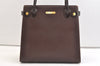 Authentic Burberrys Vintage Leather Hand Bag Purse Brown 2265K