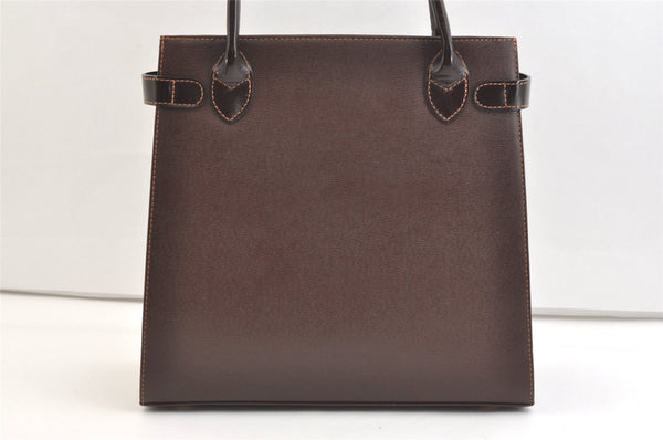 Authentic Burberrys Vintage Leather Hand Bag Purse Brown 2265K