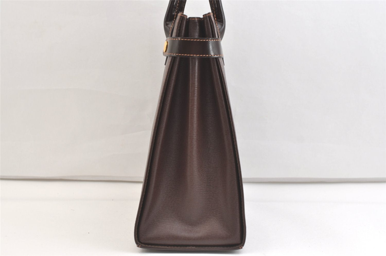 Authentic Burberrys Vintage Leather Hand Bag Purse Brown 2265K