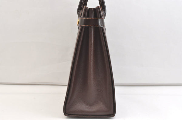 Authentic Burberrys Vintage Leather Hand Bag Purse Brown 2265K