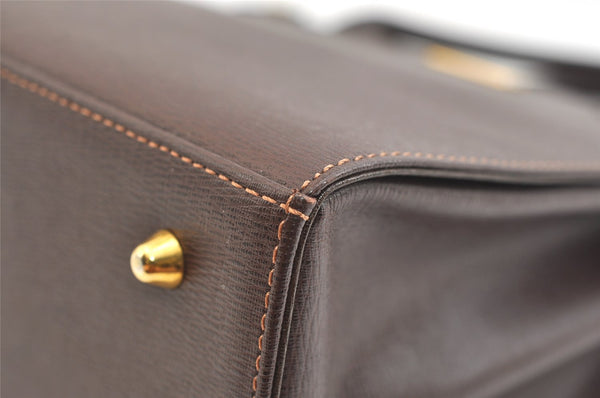 Authentic Burberrys Vintage Leather Hand Bag Purse Brown 2265K