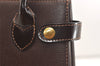 Authentic Burberrys Vintage Leather Hand Bag Purse Brown 2265K