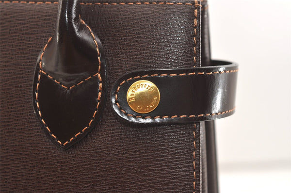 Authentic Burberrys Vintage Leather Hand Bag Purse Brown 2265K