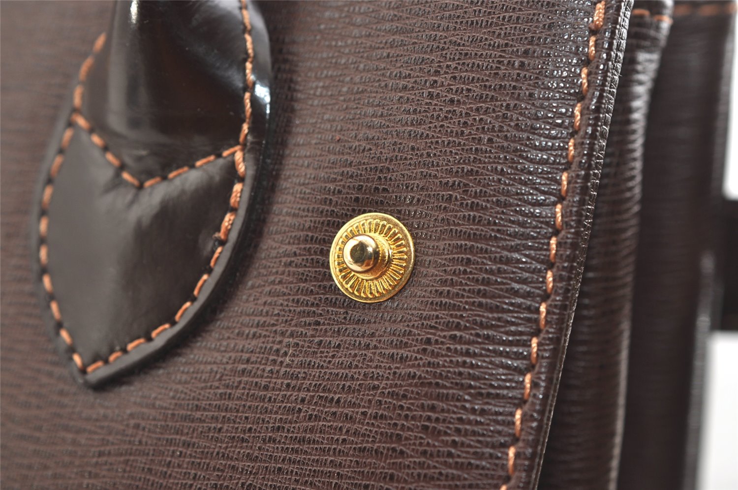 Authentic Burberrys Vintage Leather Hand Bag Purse Brown 2265K
