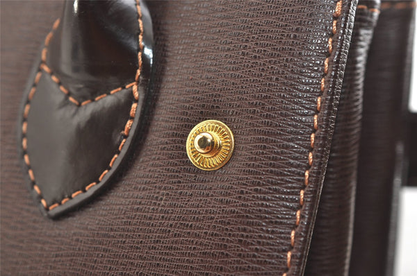 Authentic Burberrys Vintage Leather Hand Bag Purse Brown 2265K