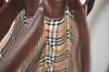 Authentic Burberrys Vintage Leather Hand Bag Purse Brown 2265K