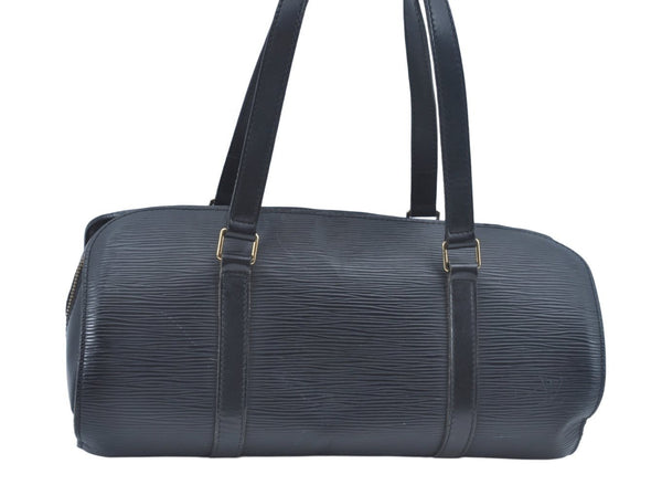 Authentic Louis Vuitton Epi Soufflot Black Hand Bag M52222 LV 2266J