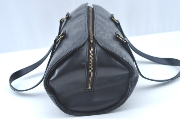 Authentic Louis Vuitton Epi Soufflot Black Hand Bag M52222 LV 2266J